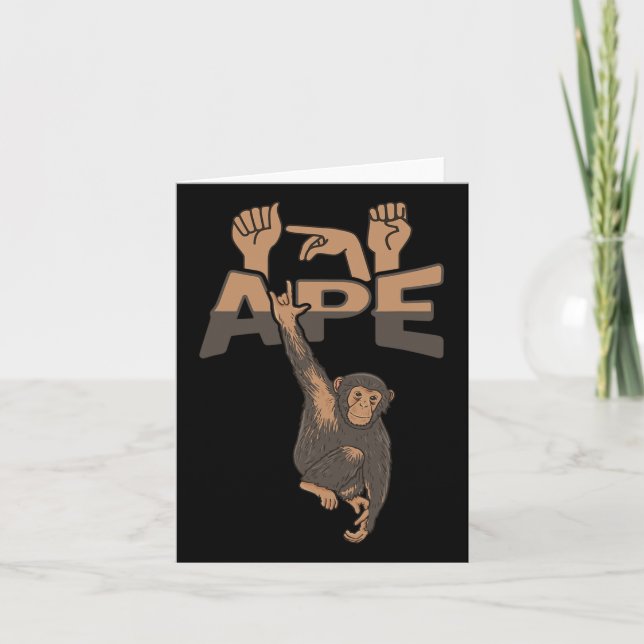 Ape Asl Hand Gesture Deaf Hearing Loss Awareness  Card (Front)
