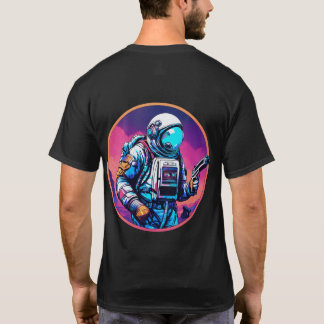 Ape Astronaut with Gun in Hand Holographic T-Shirt