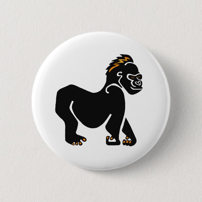 Ape - GORILLA - Wildlife warrior- Primate 2 Inch Round Button (Front)