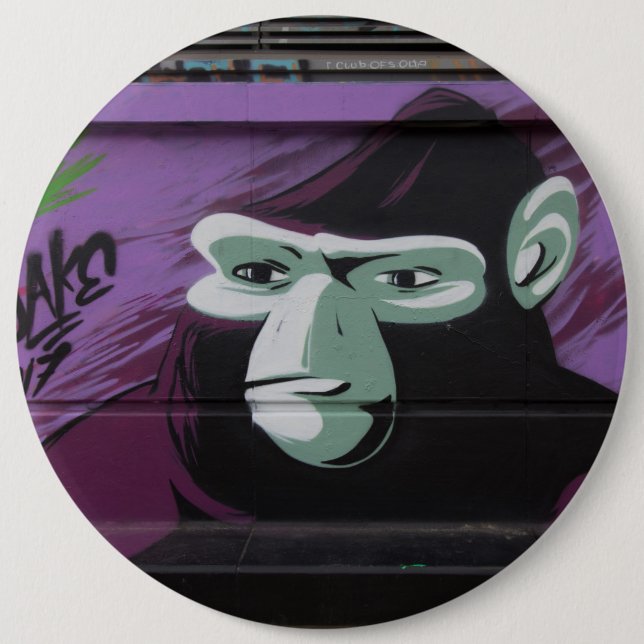 Ape Graffiti 6 Inch Round Button (Front)