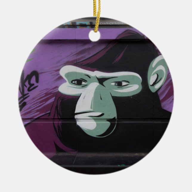 Ape Graffiti Ceramic Ornament (Front)