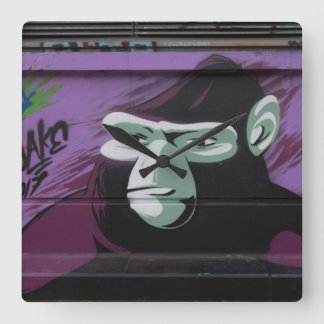 Ape Graffiti Square Wall Clock