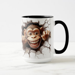 Ape in a cracked wall mug