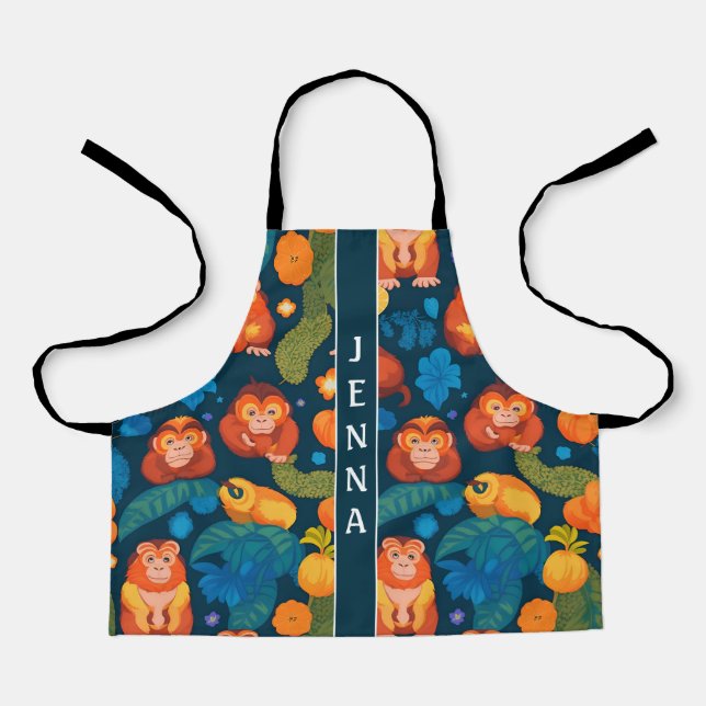 Ape Mosaic Colourful Custom Pattern Apron (Front)