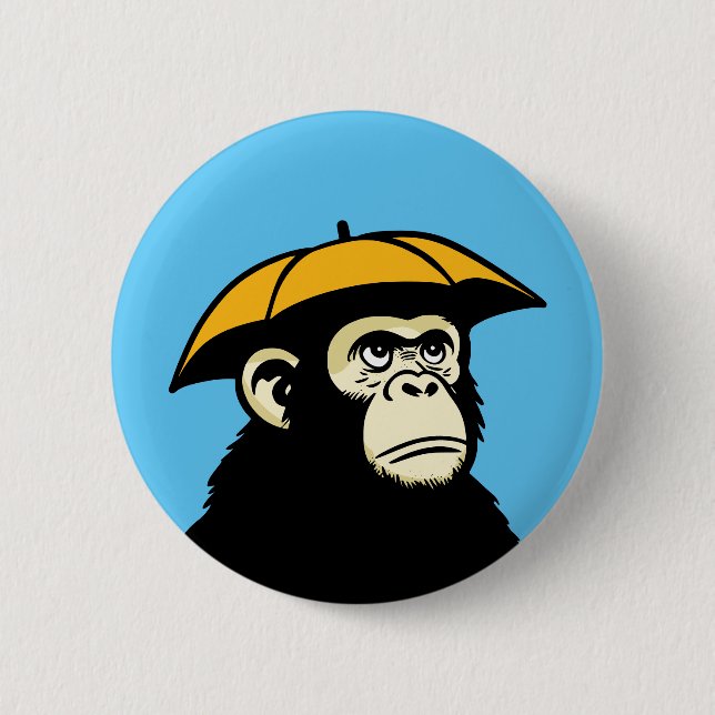 Ape no like rain 2 inch round button (Front)