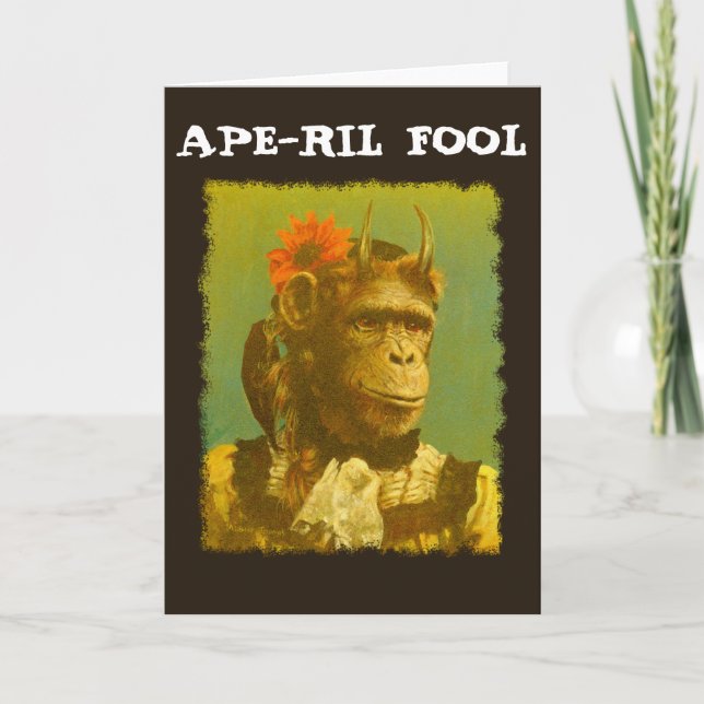 APE-RIL FOOL Carte de voeux du fou d'avril (Devant)