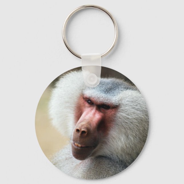 Ape saying howdy keychain (Front)