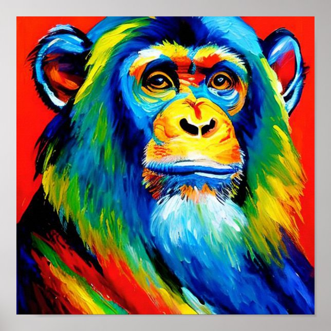 Ape Wisdom, Sad Ape | Colourful Rainbow Poster (Front)