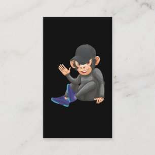 Ape with Sneaker and Baseball Cap Monkey Business Card