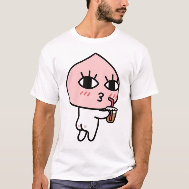 Apeach with Iced Coffee T-Shirt (Front)