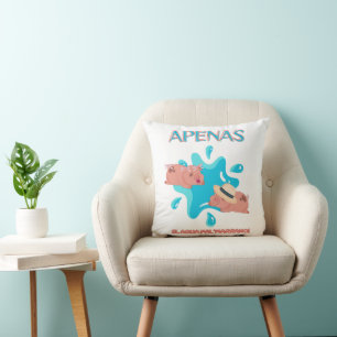 "Apenas el agua pal marrano" pig quote  Throw Pillow