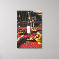 Aperitif and appetizers prepared: bread, olives,