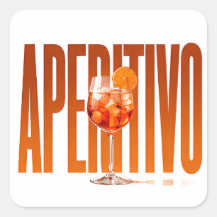 Aperitivo Luxury Italian Lifestyle Graphic Square Sticker