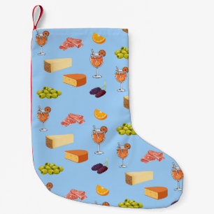 Aperol and Cheese Pattern Small Christmas Stocking