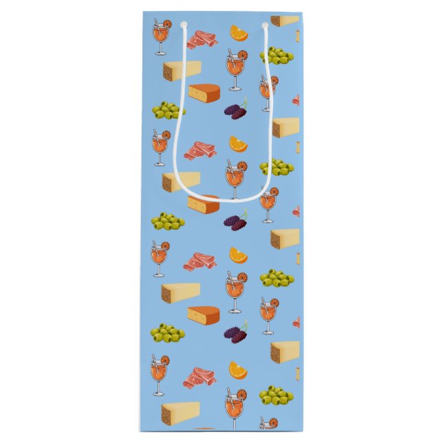 Aperol and Cheese Pattern Wine Gift Bag (Front)