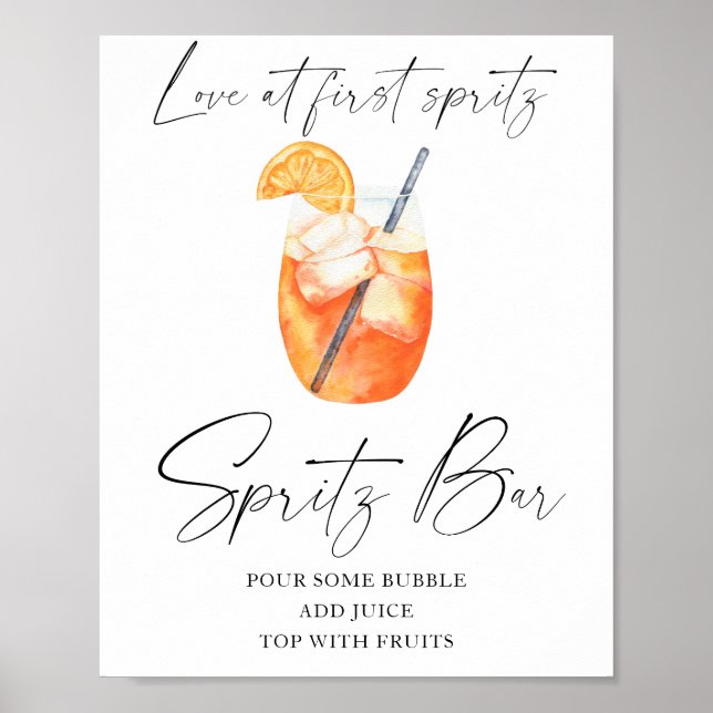 Aperol bridal shower - spritz bar poster (Front)