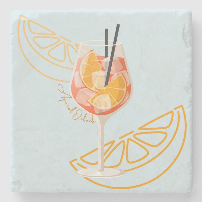    Aperol O'Clock Stone Coaster (Front)