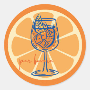 Aperol Per Favore Classic Round Sticker