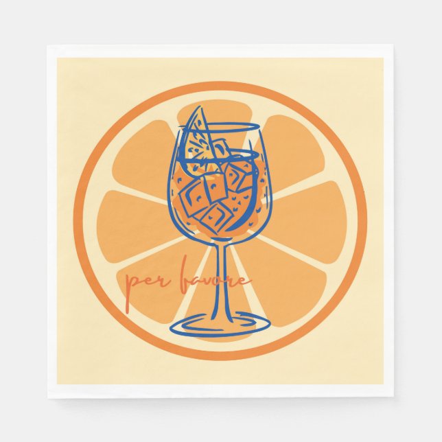 Aperol Per Favore Napkin (Front)