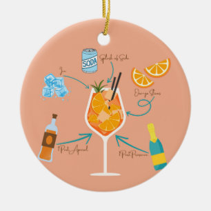 Aperol Recipe Ceramic Ornament