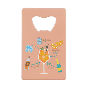 Aperol Recipe Credit Card Bottle Opener
