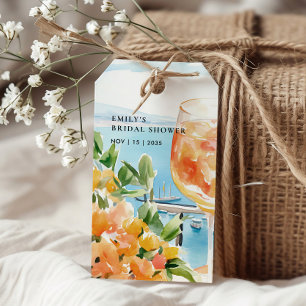 Aperol Spritz Amalfi Bridal Shower Gift Tags