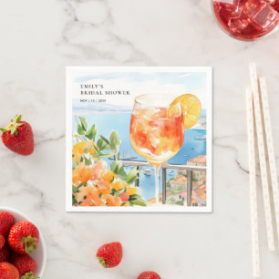 Aperol Spritz Amalfi Bridal Shower Napkin