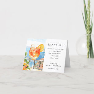Aperol Spritz Amalfi Italy Bridal Shower Thank You Card