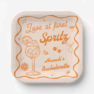 Aperol spritz Bachelorette  Paper Plate