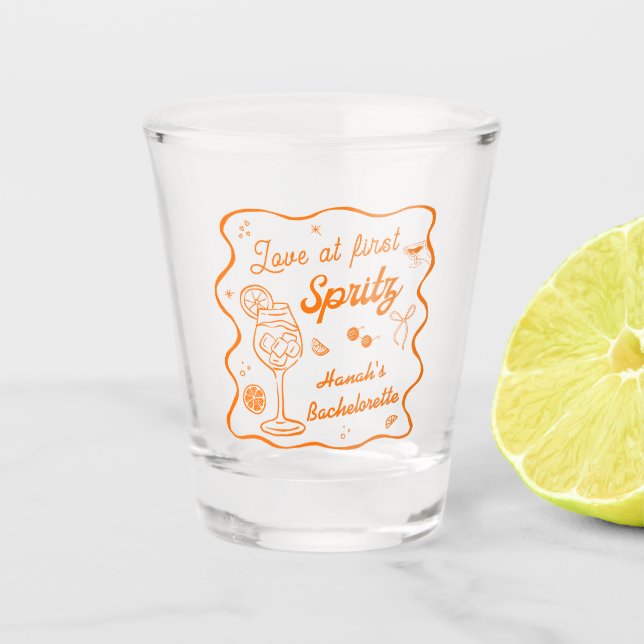  Aperol Spritz Bachelorette Party Shot Glass (Front)