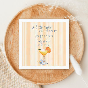 Aperol Spritz Blue Orange Citrus Boy Baby Shower Napkin