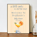 Aperol Spritz Blue Orange Citrus Boy Baby Shower Poster<br><div class="desc">Aperol Spritz Blue & Orange Citrus Boy Baby Shower Welcome Sign Poster – Bring a fresh, playful twist to your celebration with this unique cocktail-inspired baby shower welcome sign, perfect for a stylish boy baby shower. Featuring a chic Aperol spritz illustration with a bright orange slice and mint detail, paired...</div>