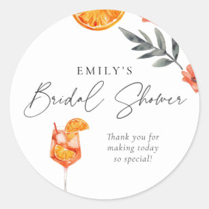 Aperol Spritz Bridal Shower Classic Round Sticker