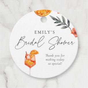 Aperol Spritz Bridal Shower Classic Round Sticker Favour Tags