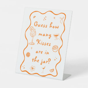 Aperol Spritz Bridal Shower Guess How many  Pedestal Sign