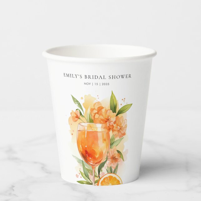 Aperol Spritz Bridal Shower Paper Cups (Front)