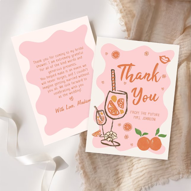Aperol Spritz Bridal Shower Thank You Card (Creator Uploaded)