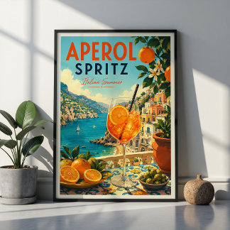 Aperol Spritz Cocktail Art mural d'été italien