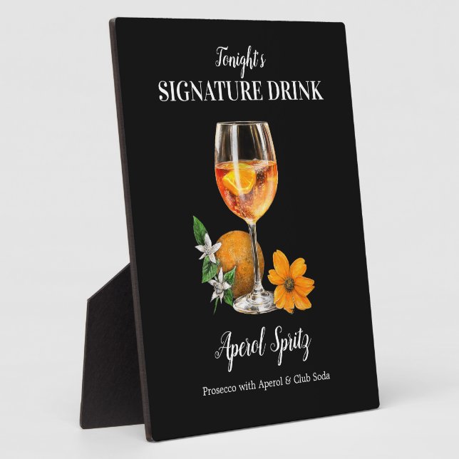 Aperol Spritz Cocktail Bar Drink Sign Plaque (Side)