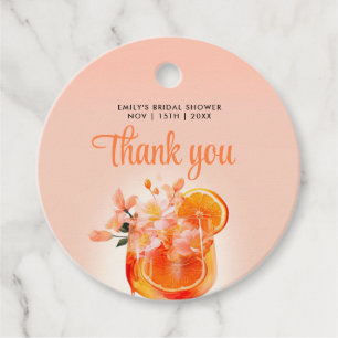 Aperol Spritz Cocktail Bridal Shower Favour Tags