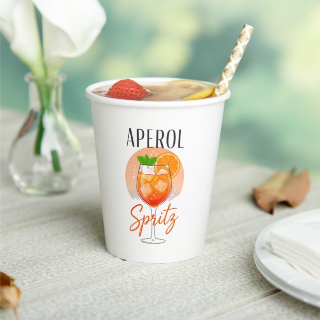 Aperol Spritz Cocktail Design Paper Cups (Insitu)