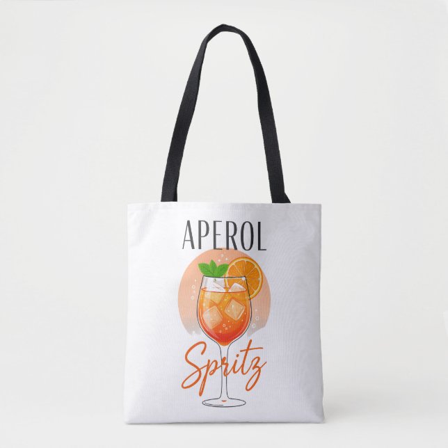 Aperol Spritz Cocktail Design Tote Bag (Front)