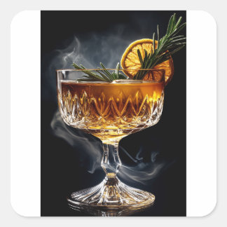 Aperol spritz cocktail on a dark background square sticker