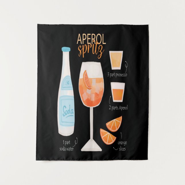 Aperol Spritz Cocktail Tapestry (Front)