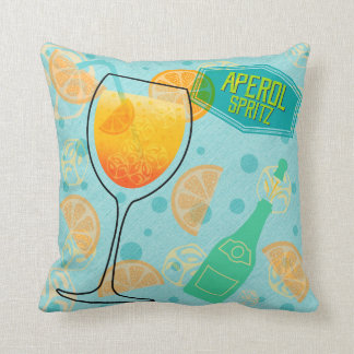Aperol Spritz Cocktail Throw Pillow