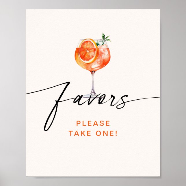 Aperol Spritz Favours Bridal Shower  Poster (Front)