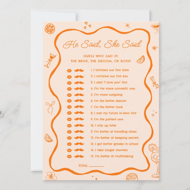 Aperol Spritz Fête des mariées Qui A Dit Carte De  (Devant)