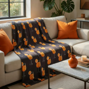 Aperol Spritz Fleece Blanket – Cozy Cocktail Vibes
