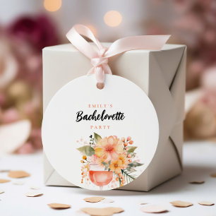 Aperol Spritz Floral Bachelorette Party Favour Tags