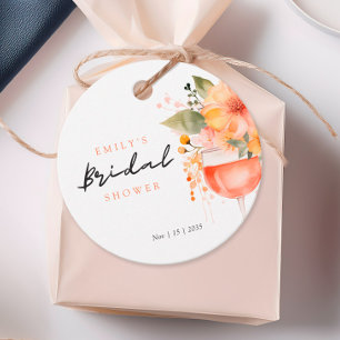 Aperol Spritz Floral Bridal Shower Favour Tags